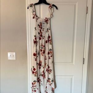 Floral White High-Low Dress